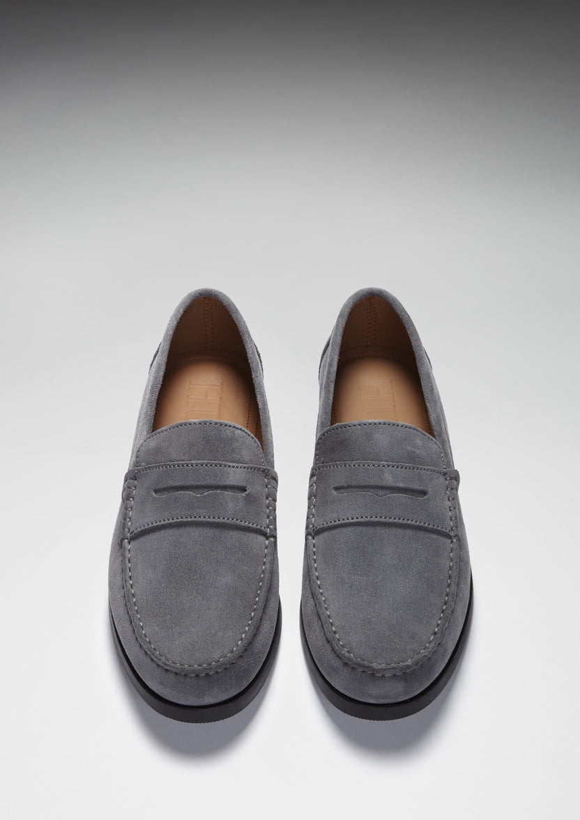 Båtloafers, skiffergrå mocka