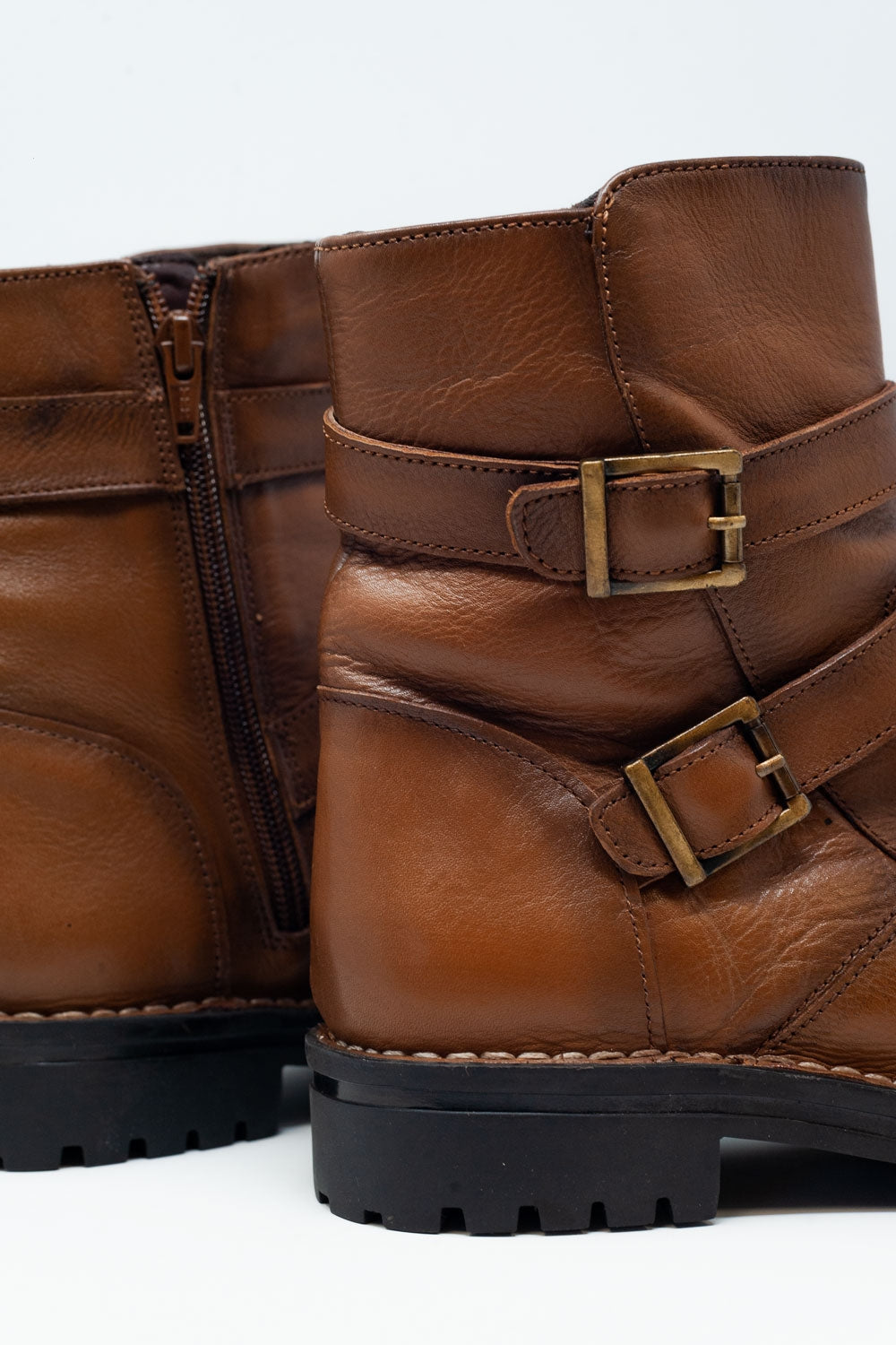 Brown Buckled Boots