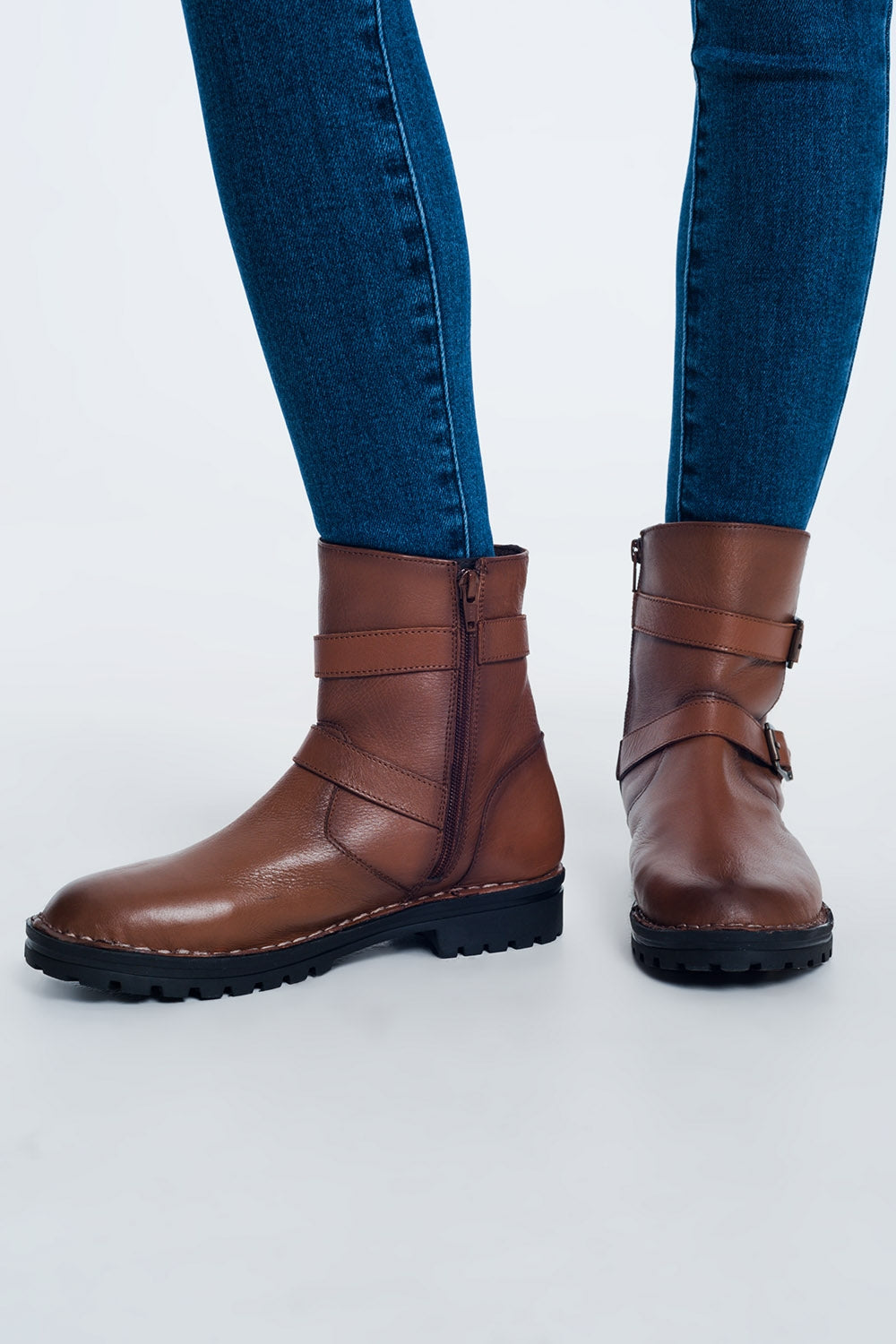Brown Buckled Boots