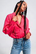 Camisa de botones en fucsia