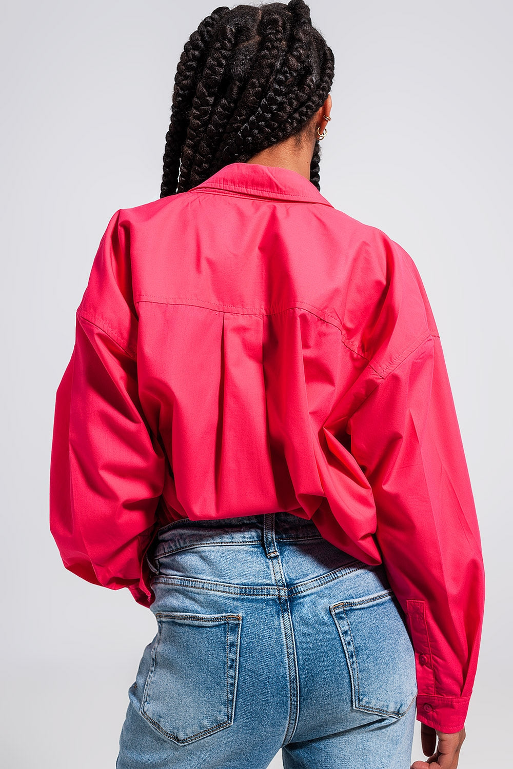 Camisa de botones en fucsia