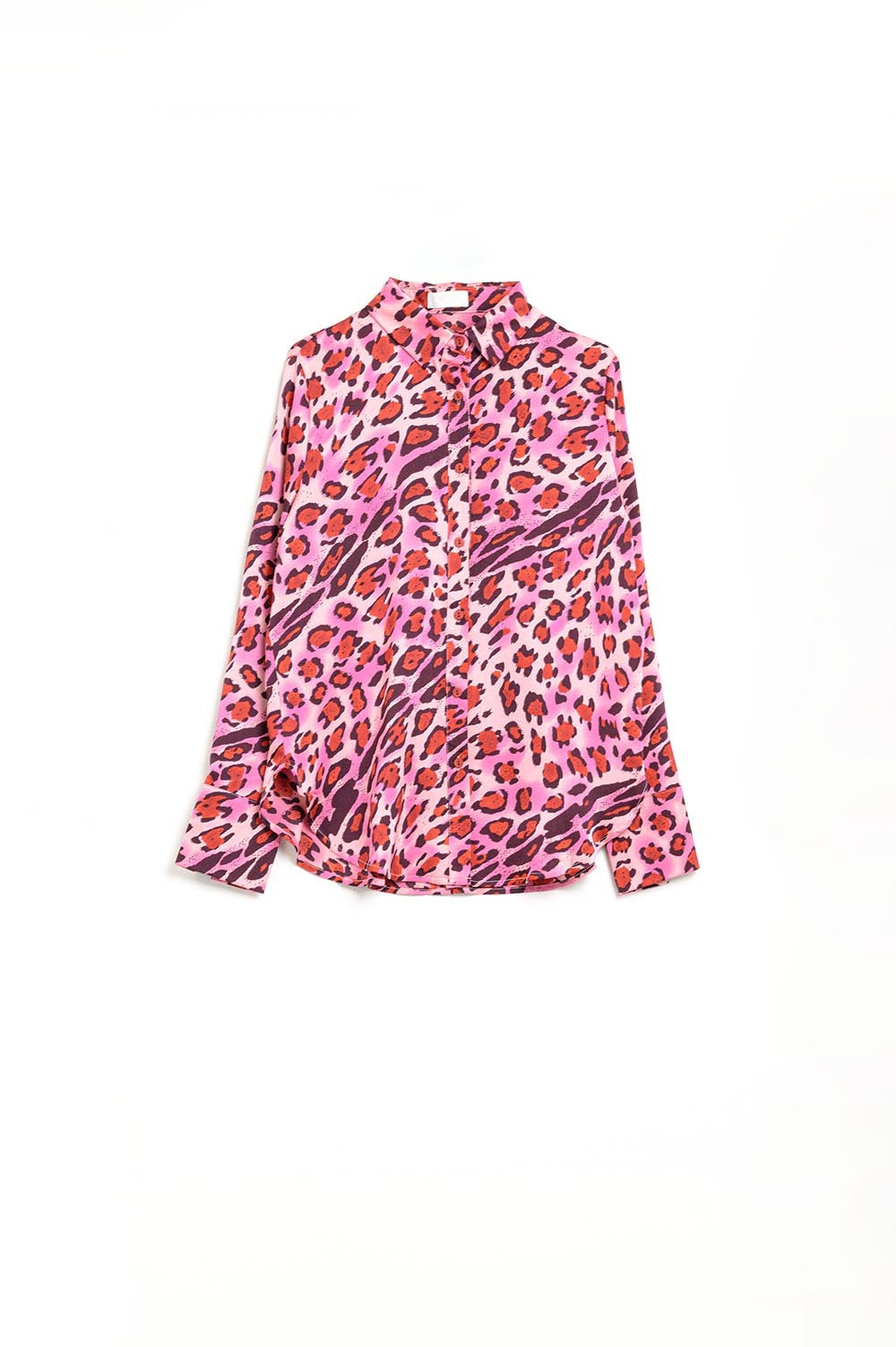 Buttoned Shirt in Fuchsia Leopard Print