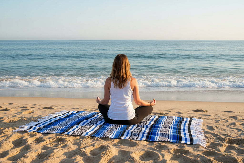 Manta mexicana clásica Falsa tejida a mano para estudio de yoga
