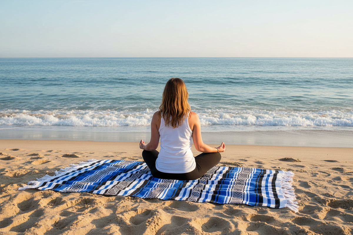Manta mexicana clásica Falsa tejida a mano para estudio de yoga