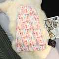 Elastic-waist Mid-length Oil Painting Print Dress