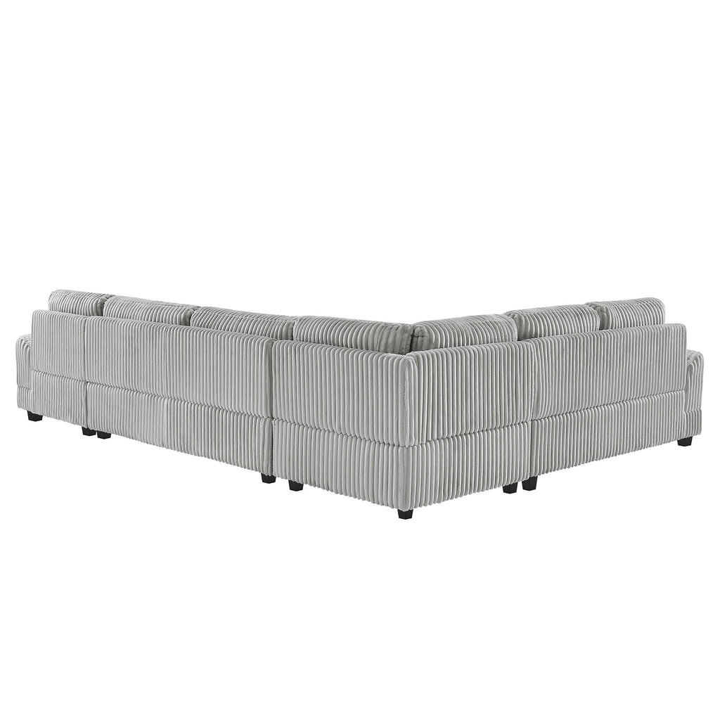 129" Oversized Sectional Sofa U-Shaped Sofa Couch Modern Sofa Upholstered in Soft Corduroy With a Chaise Lounge for Livi