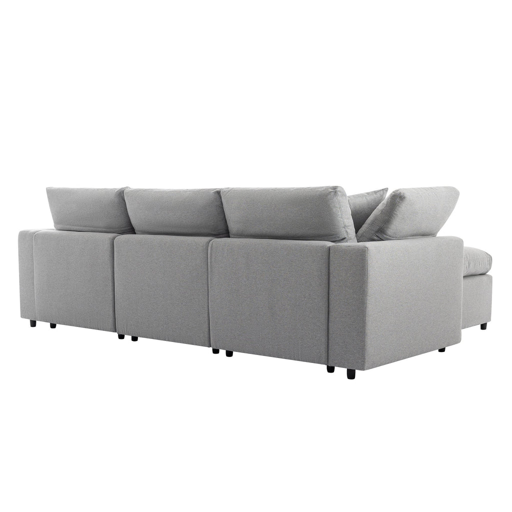 Down Filled Upholstery Convertible Sectional Sofa, L Shaped Couch With Reversible Chaise