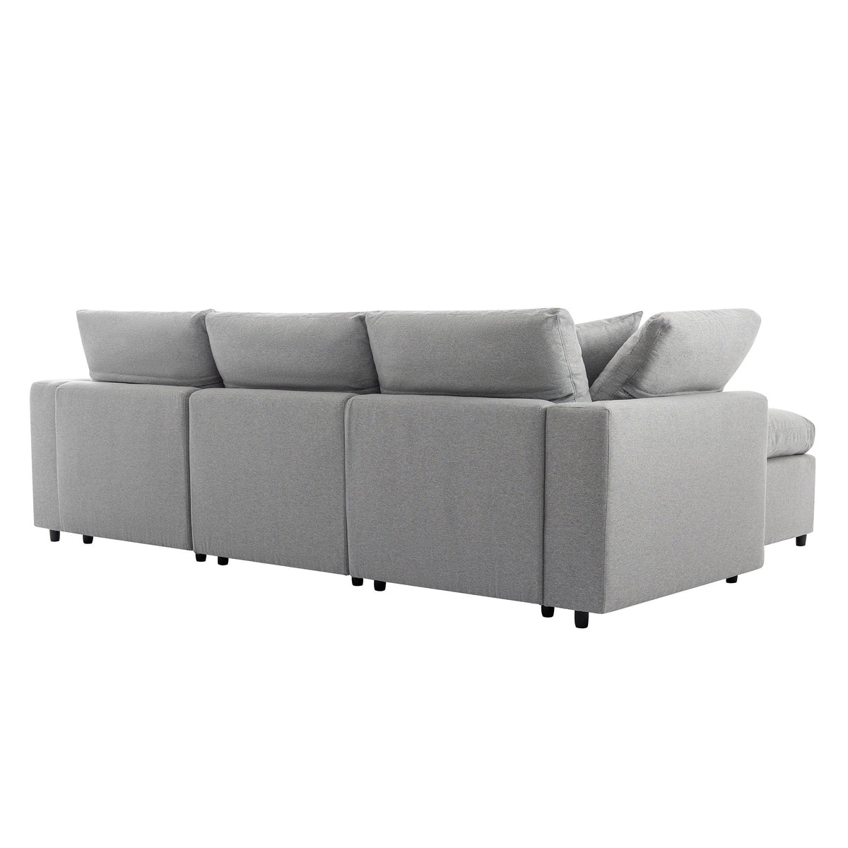 Down Filled Upholstery Convertible Sectional Sofa, L Shaped Couch With Reversible Chaise