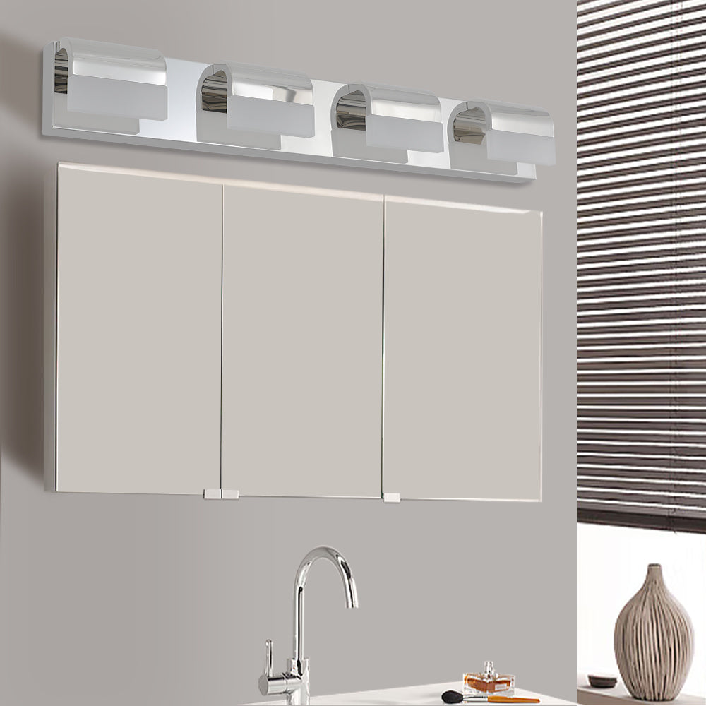 (Igual a W1340110600/L2012) Lámpara de baño moderna para tocador, luz LED de 4 luces para sobre el espejo, iluminación de pared para baño