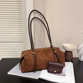 Retro Suede Underarm Pillow Bag For Women
