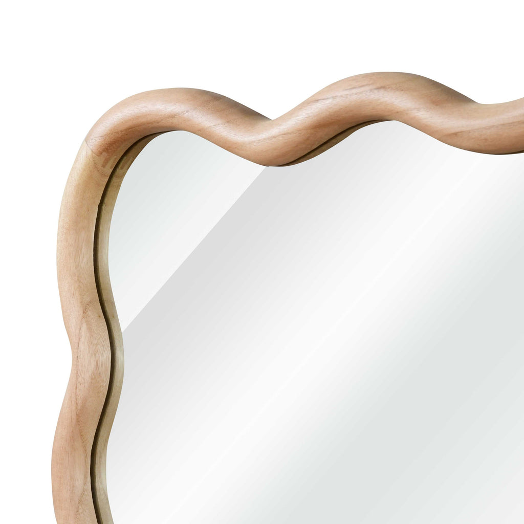 30'x40' Wavy Rectangle Solid Wood Frame Decorative Mirror,For Bedroom, Bathroom, Living Room, Entryway