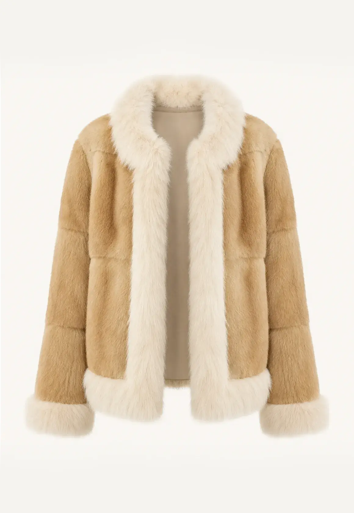 Fireladyfur Women's Blue Muskrat & Fox Fur Patchwork Coat "Casual Gene"