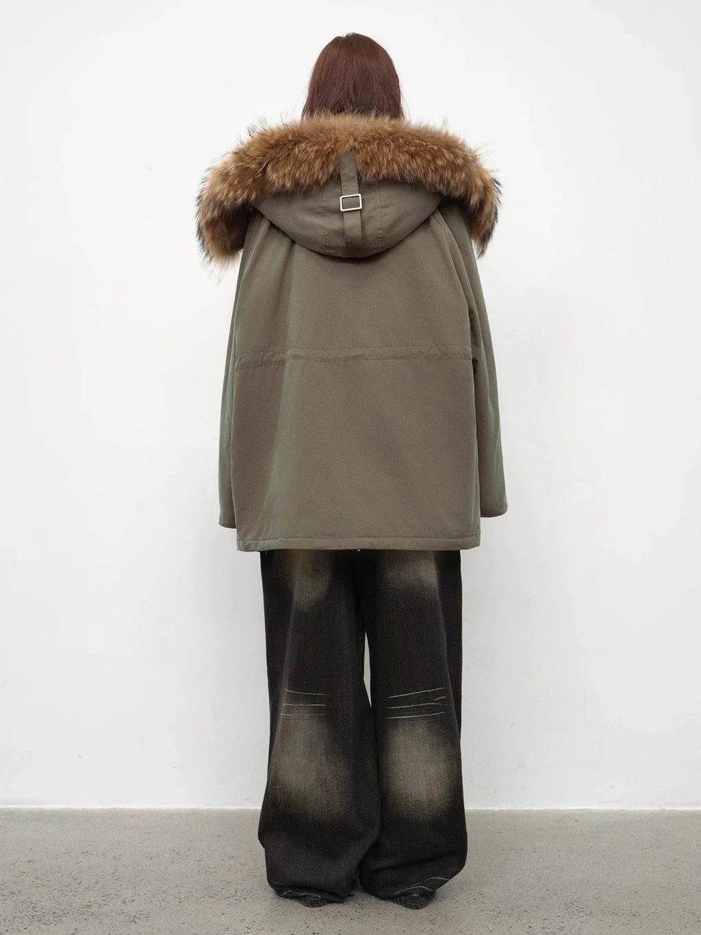 Fireladyfur Women's Shearling Lined Down Parka With Raccoon Fur Collar Hood"Coastal Highway II"