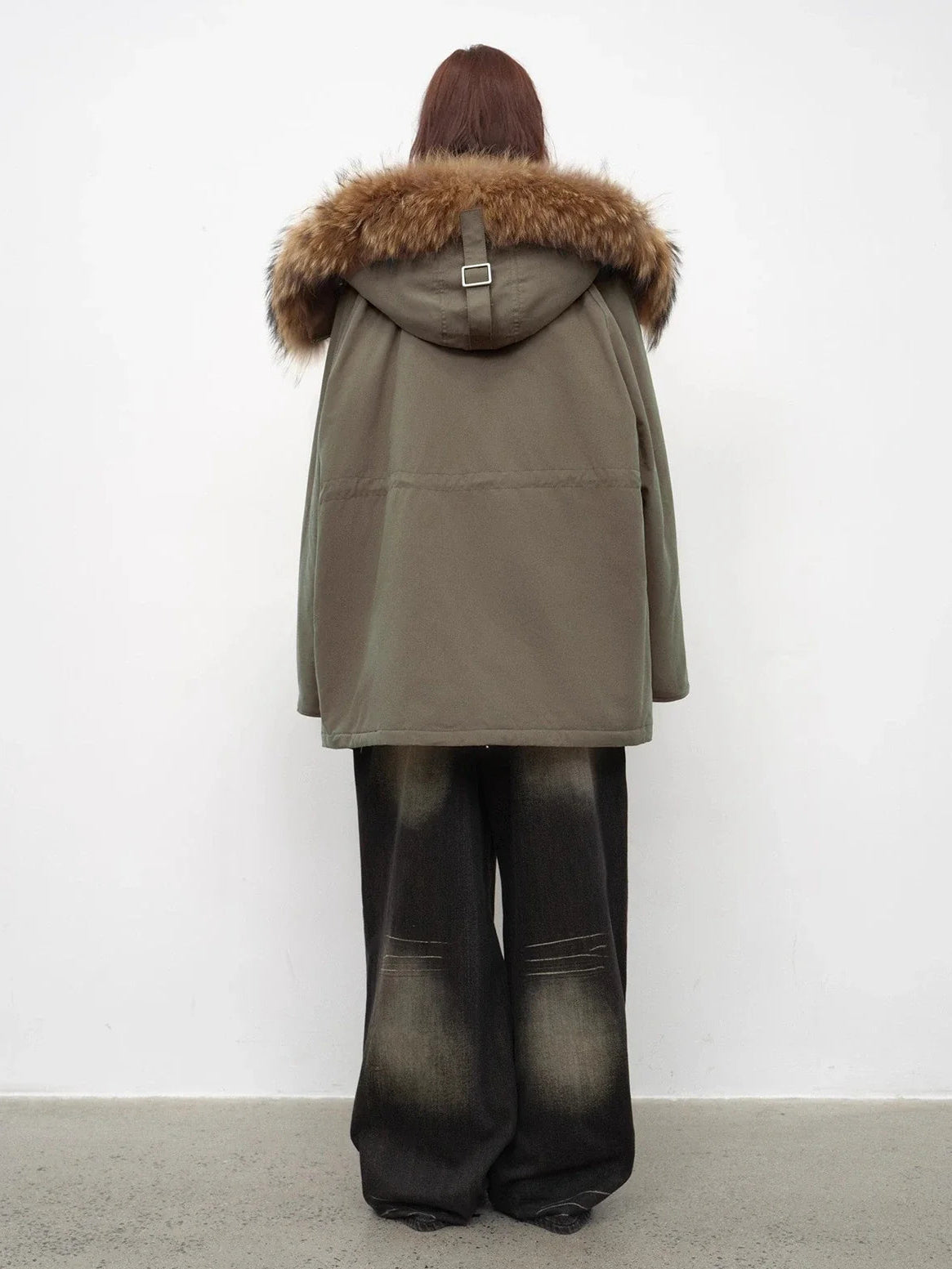 Fireladyfur Women's Shearling Lined Down Parka With Raccoon Fur Collar Hood"Coastal Highway II"