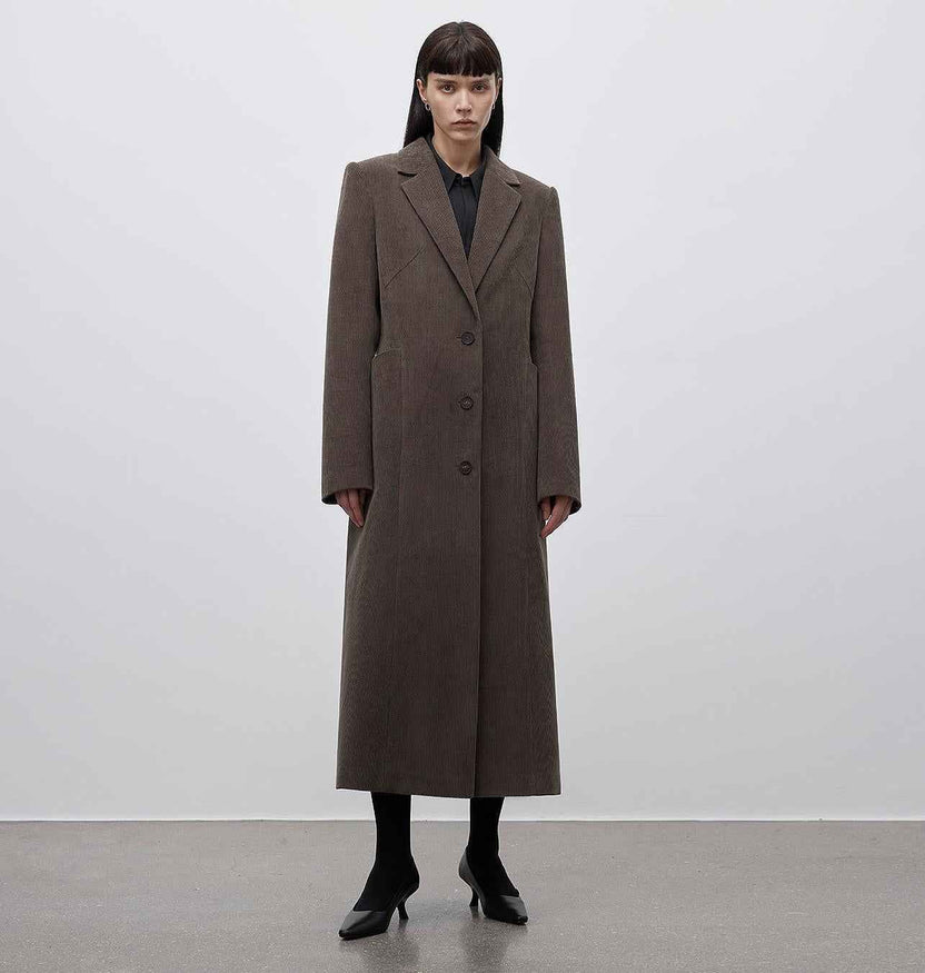 Veste en velours côtelé à poches tridimensionnelles