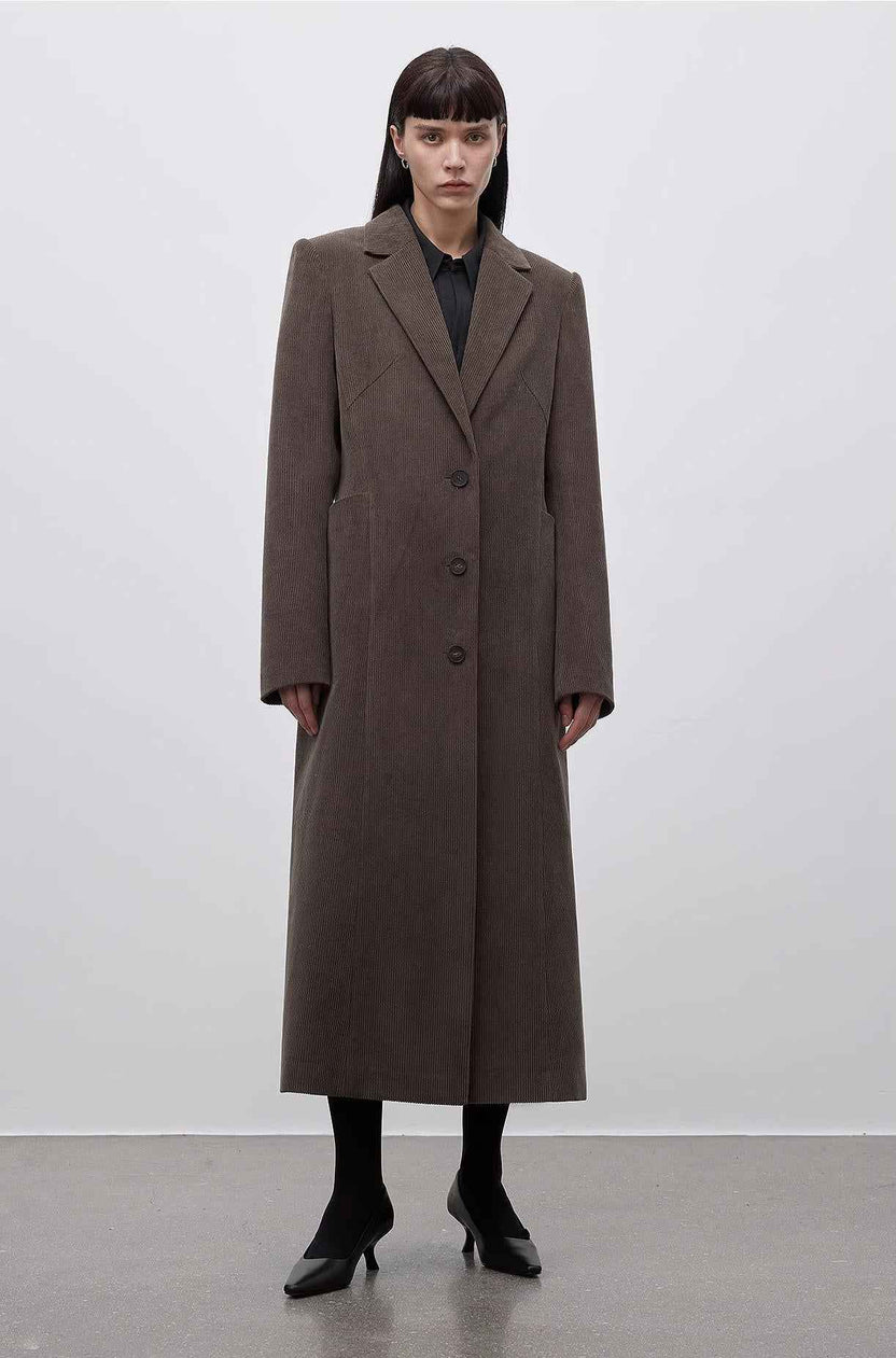 Veste en velours côtelé à poches tridimensionnelles