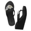 Bloom Crystal Wedge Sandals – Handcrafted in New York: Manhattan High Wedge Flip Flops Sandal