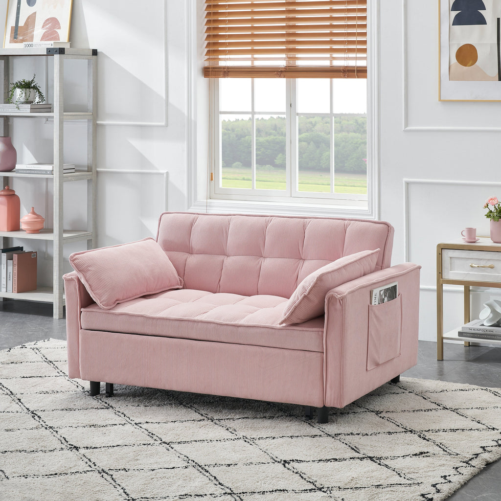 Folding Sofa Bed With Adjustable Back Access to Sofa Recliner Single Bed Adult Modern Chair Bed ,Pink