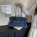 Women's Washed Denim Tote Shoulder Bag
