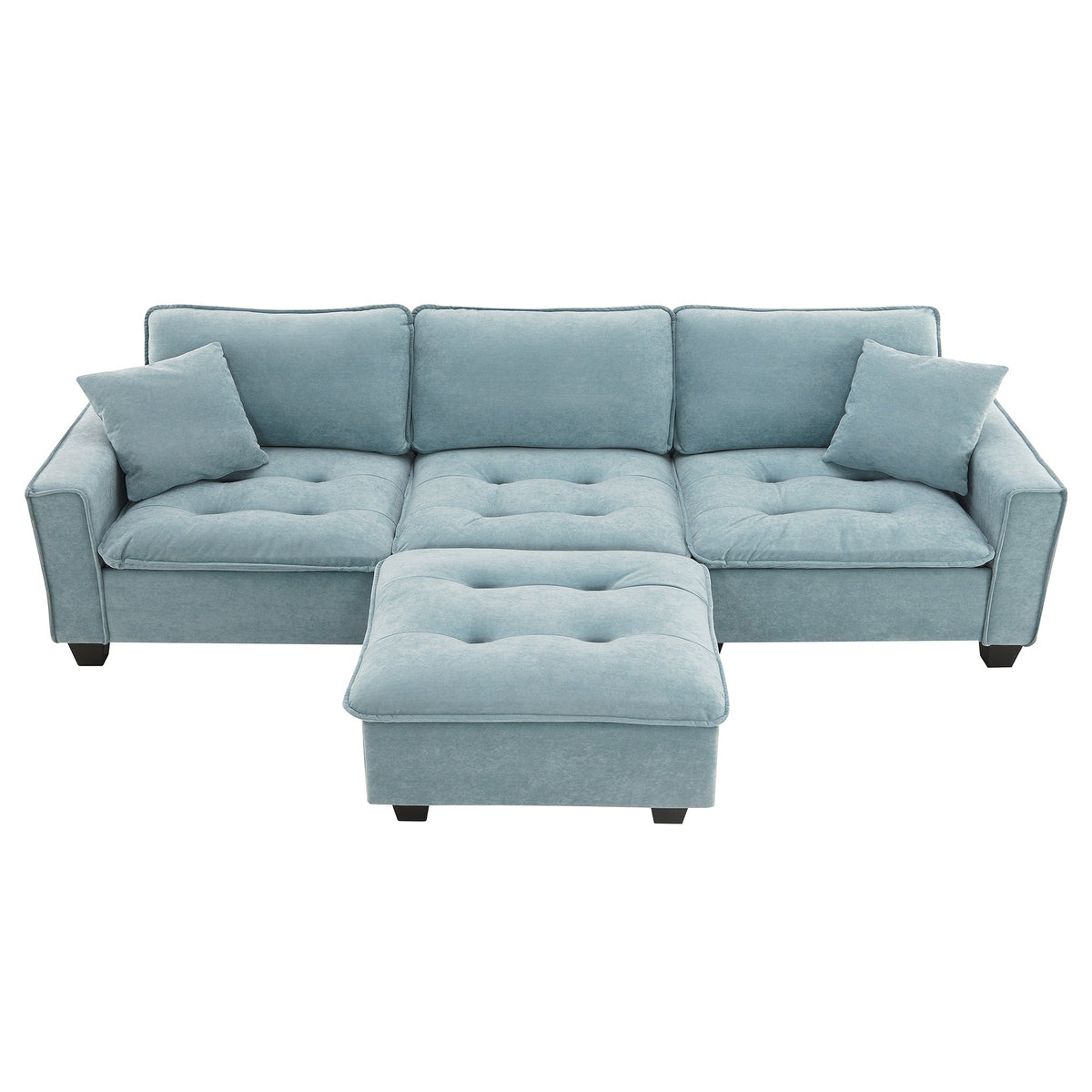 Sofá seccional convertible moderno de 100*59", sofá en forma de L reversible con cojines gratis, sofá cama de terciopelo de gamuza de 4 plazas