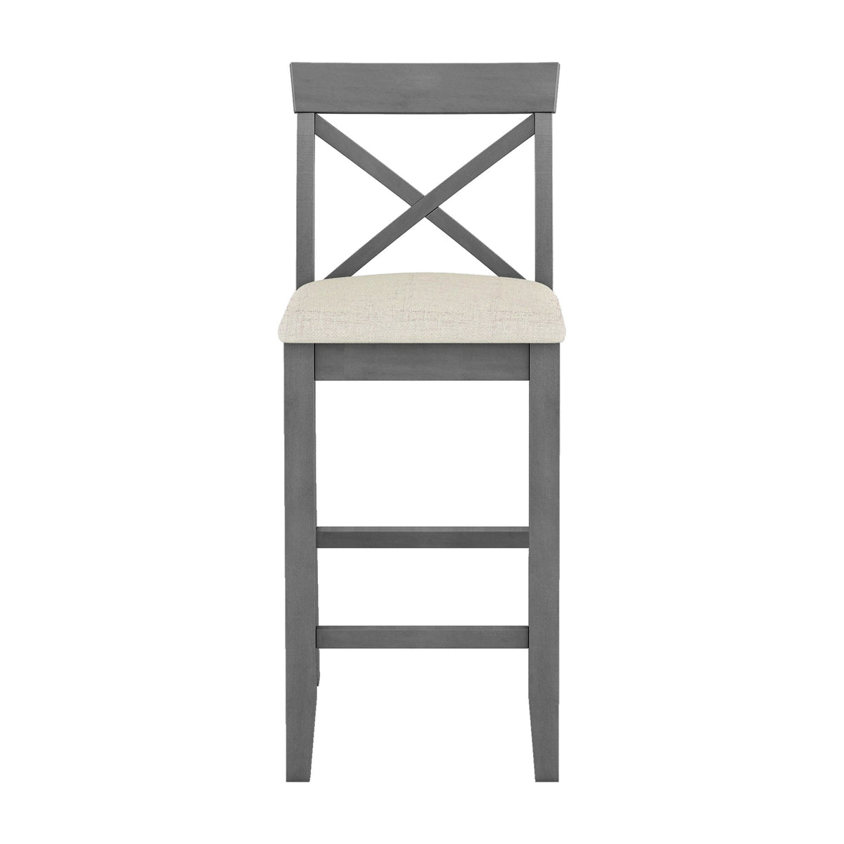 Farmhouse 48"Rectangular Wood Bar Height Dining Set Kitchen Breakfast Nook With 2 Chairs for Small Places,Gray