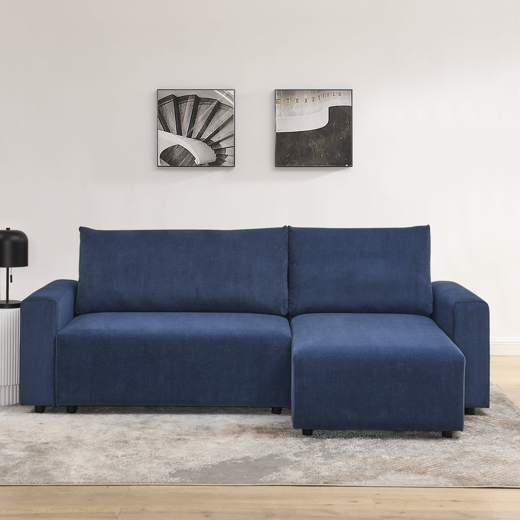 Modular Corduroy Upholstered 3 Seater Sofa Bed With Storage for Home Apartment Office Living Room, Free Combination, L S