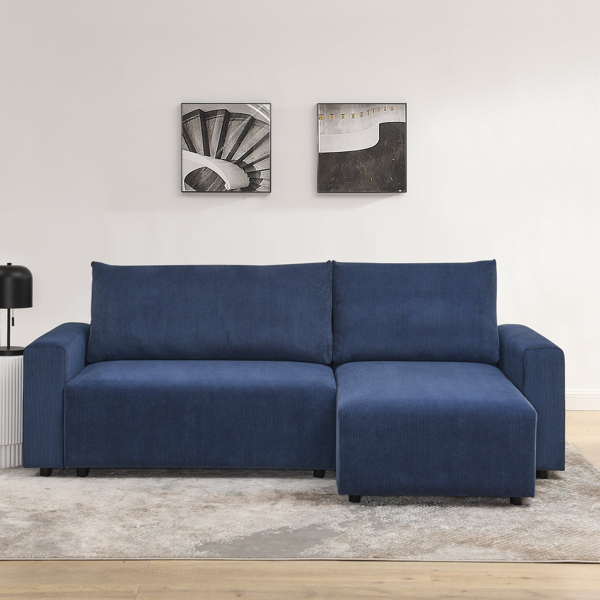 Modular Corduroy Upholstered 3 Seater Sofa Bed With Storage for Home Apartment Office Living Room, Free Combination, L S