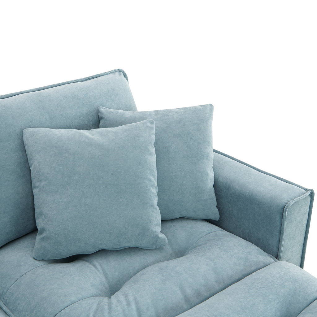 Sofá seccional convertible moderno de 100*59", sofá en forma de L reversible con cojines gratis, sofá cama de terciopelo de gamuza de 4 plazas
