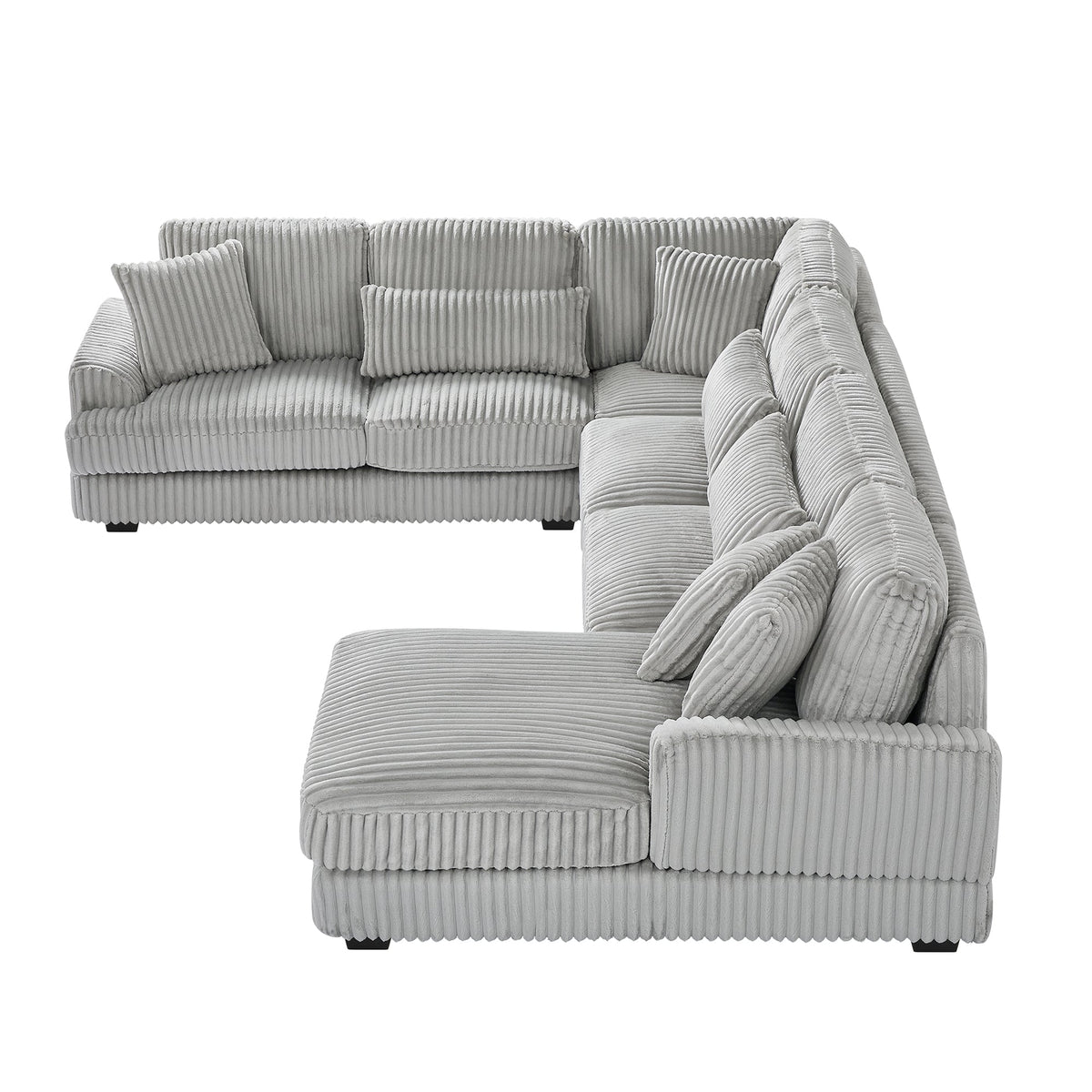 129" Oversized Sectional Sofa U-Shaped Sofa Couch Modern Sofa Upholstered in Soft Corduroy With a Chaise Lounge for Livi