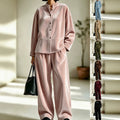 Women's Long-sleeve, Long-pants Velvet Multi-color Loungewear Set