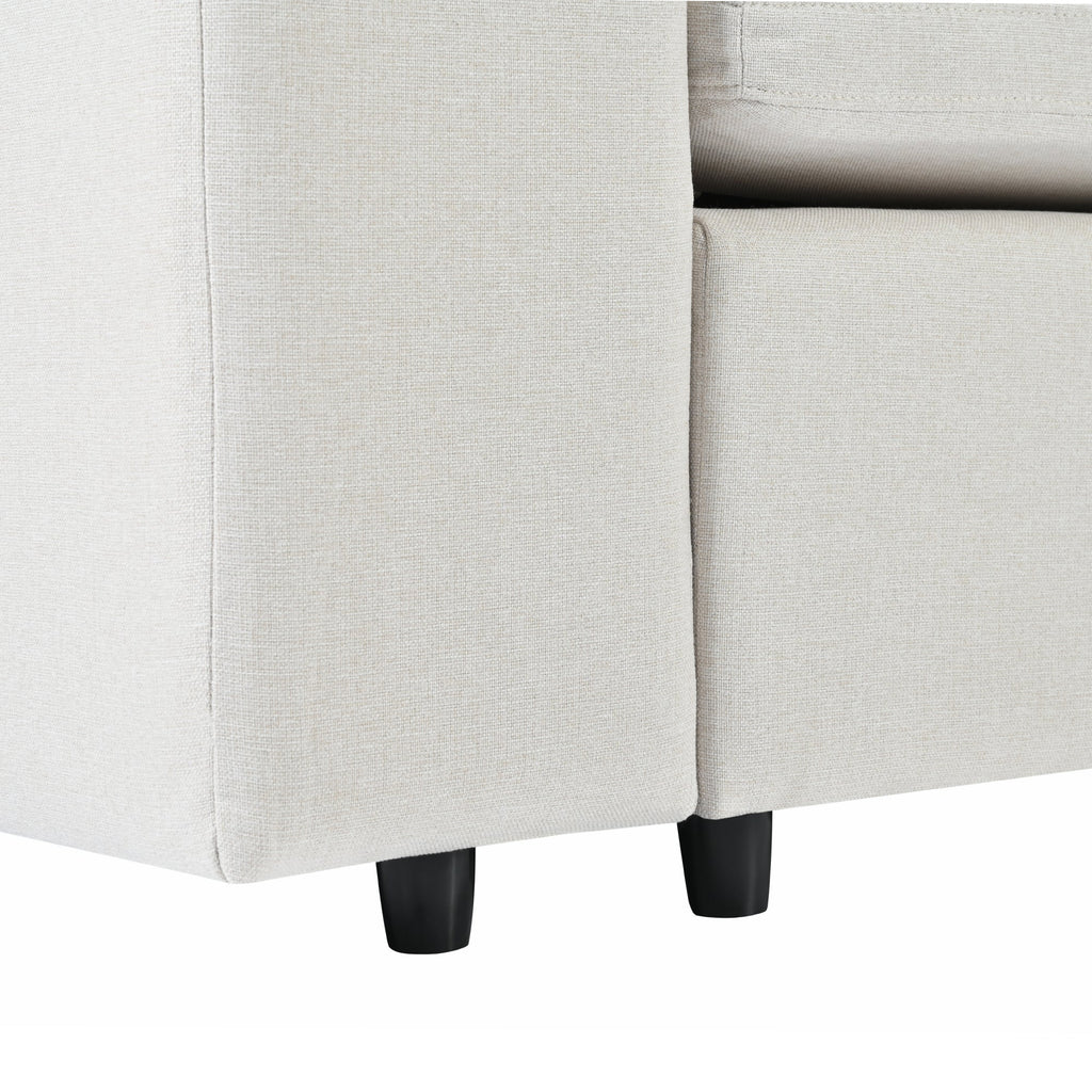 Sofá modular en forma de L con cojines de respaldo extraíbles, 3 almohadas y 2 espacios de almacenamiento, adecuado para salas de estar, ofi