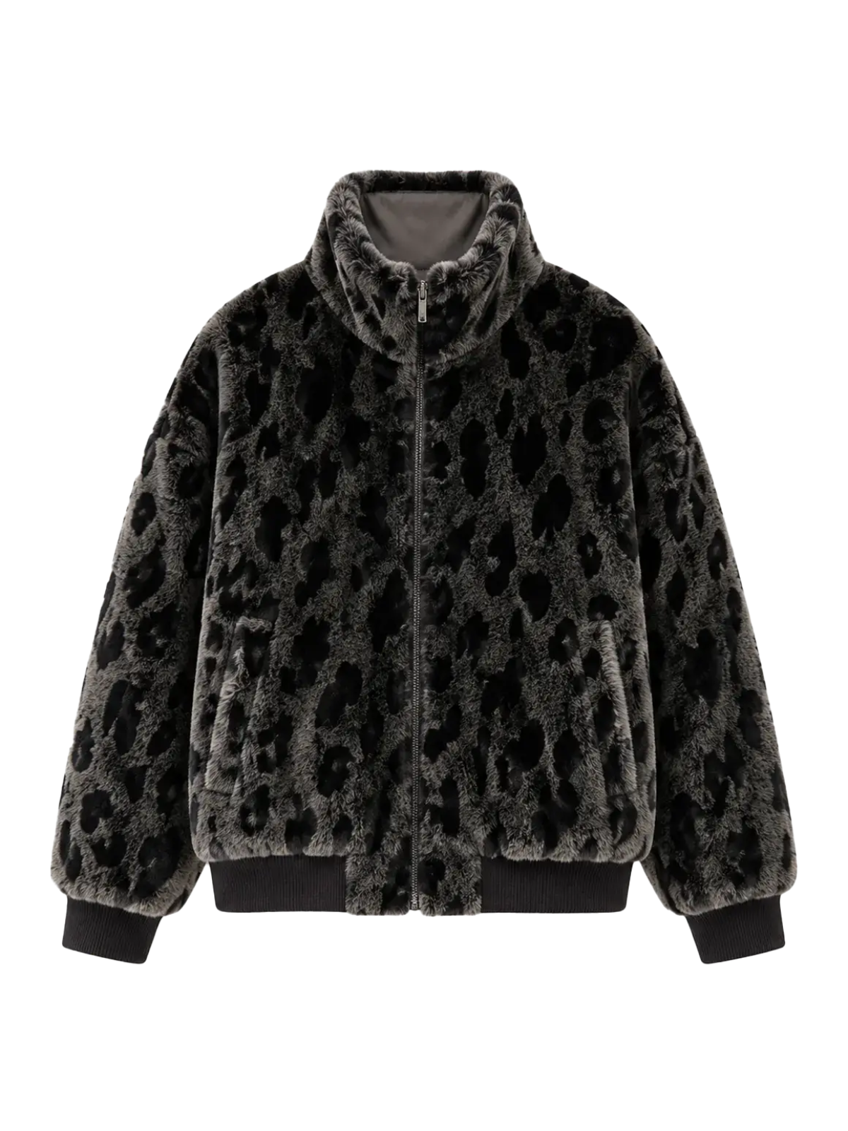 FF×JW Dapple Manor Fashionable Casual Warm Stand Collar Merino Shearing Coat