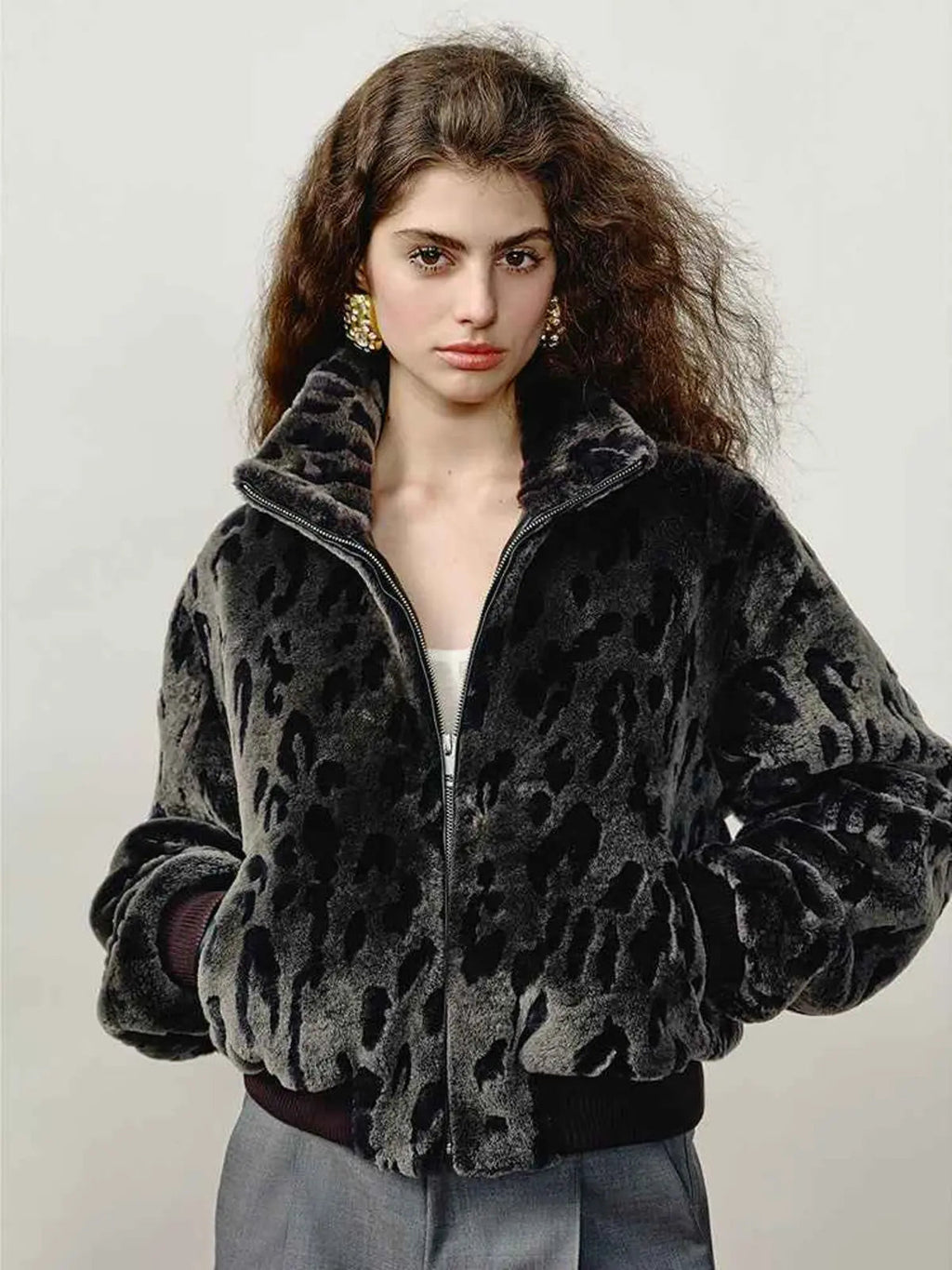 Abrigo de lana merina con cuello alzado, estilo casual a la moda, de Dapple Manor FF×JW