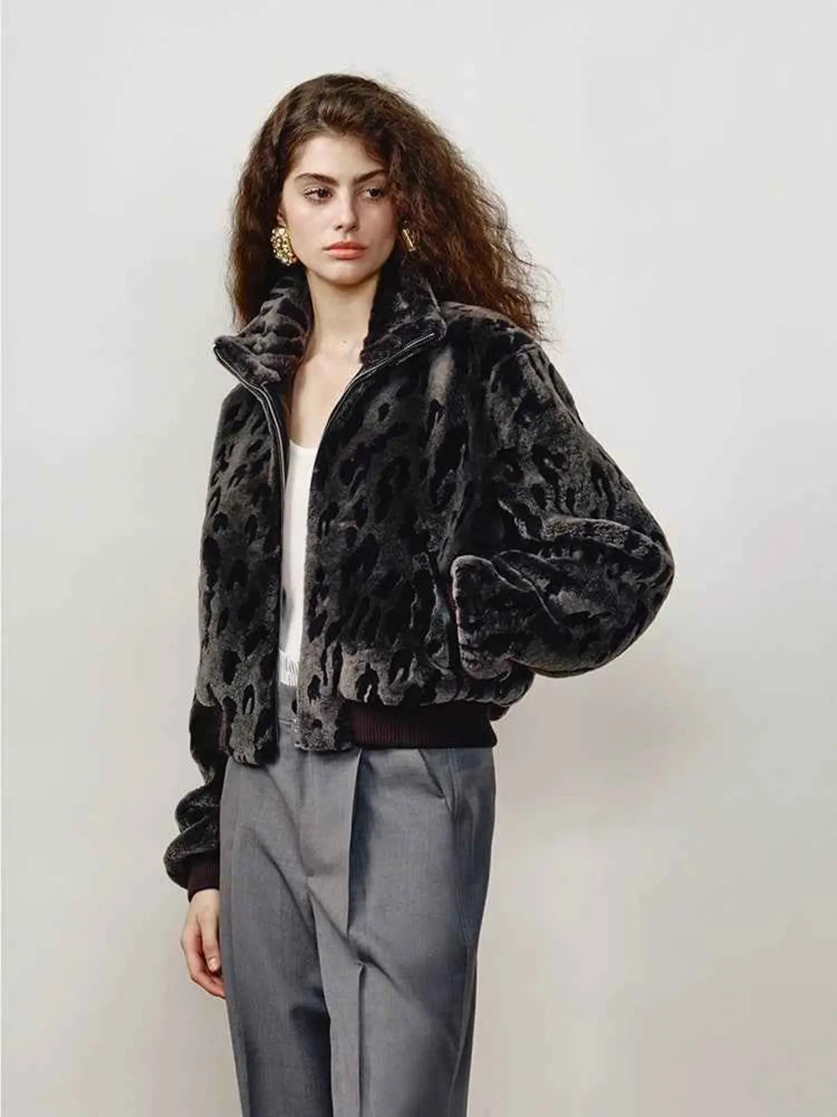 Abrigo de lana merina con cuello alzado, estilo casual a la moda, de Dapple Manor FF×JW