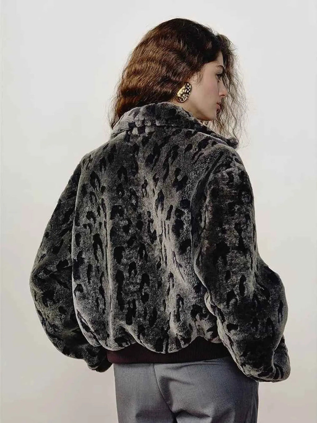 Abrigo de lana merina con cuello alzado, estilo casual a la moda, de Dapple Manor FF×JW