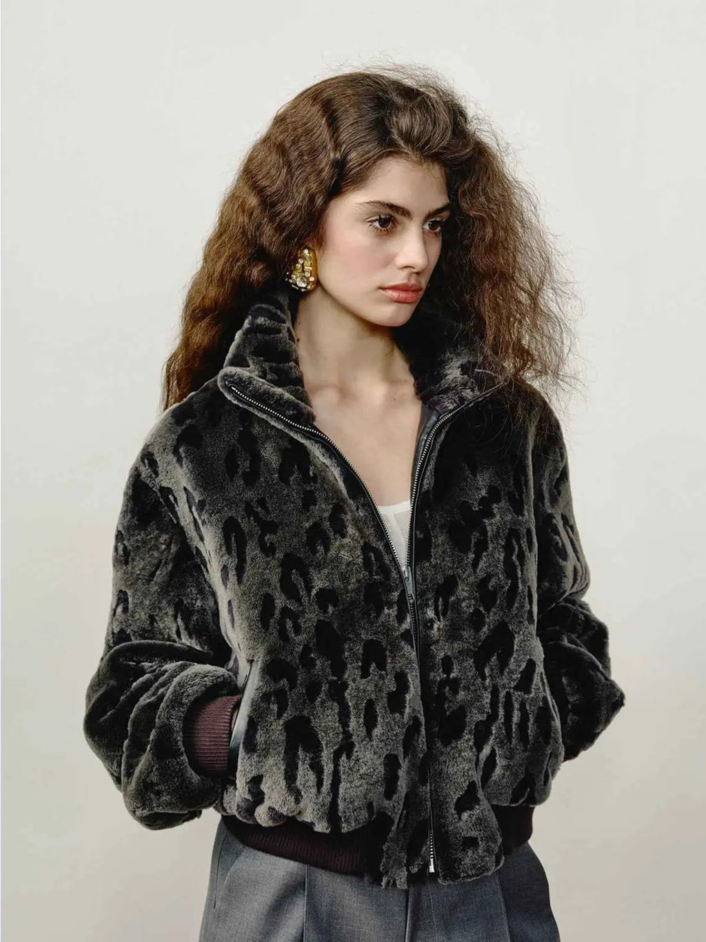 Abrigo de lana merina con cuello alzado, estilo casual a la moda, de Dapple Manor FF×JW