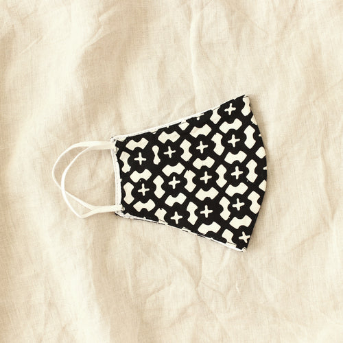 ARMOUR 3-ply Cup Batik Face Mask, in Black
