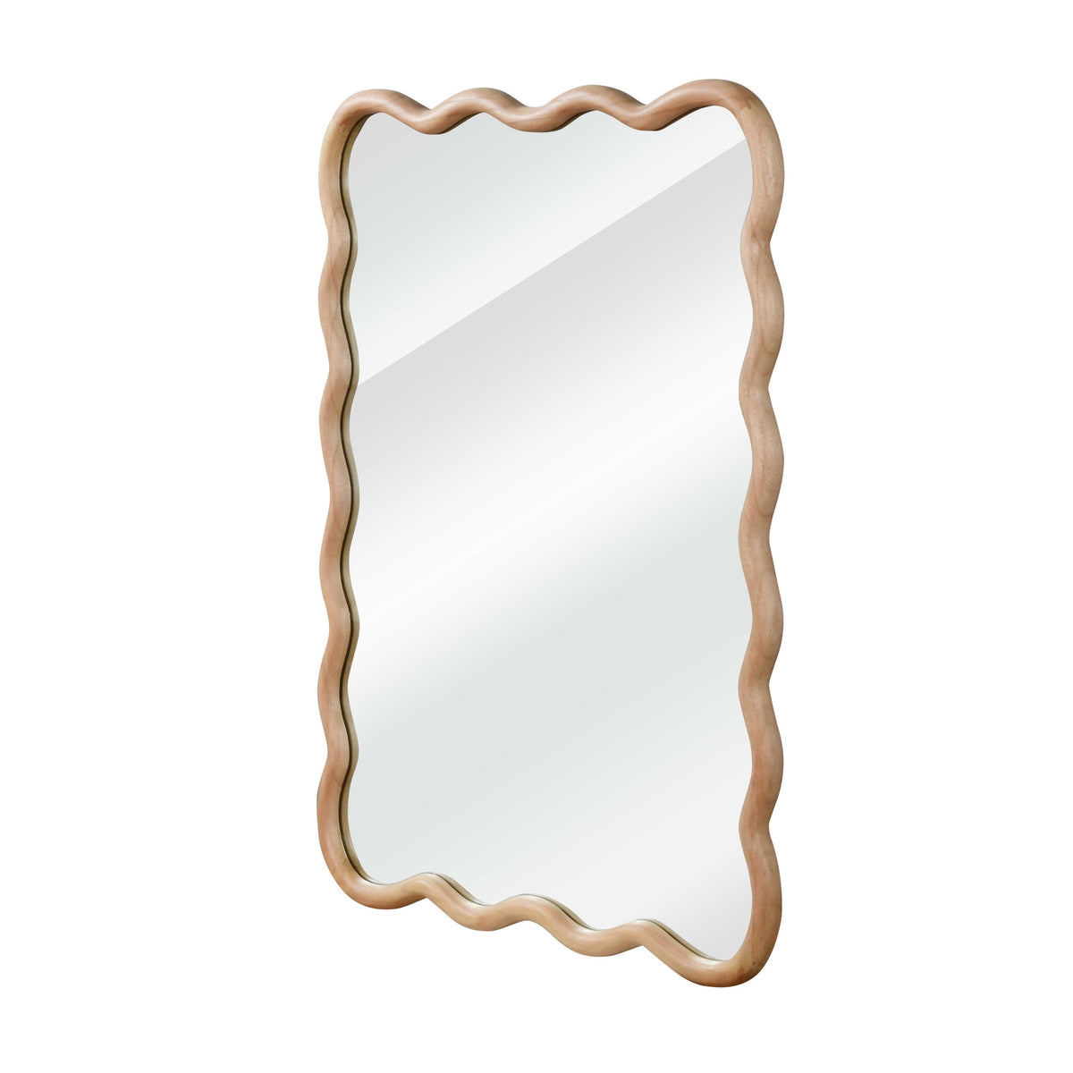 30'x40' Wavy Rectangle Solid Wood Frame Decorative Mirror,For Bedroom, Bathroom, Living Room, Entryway