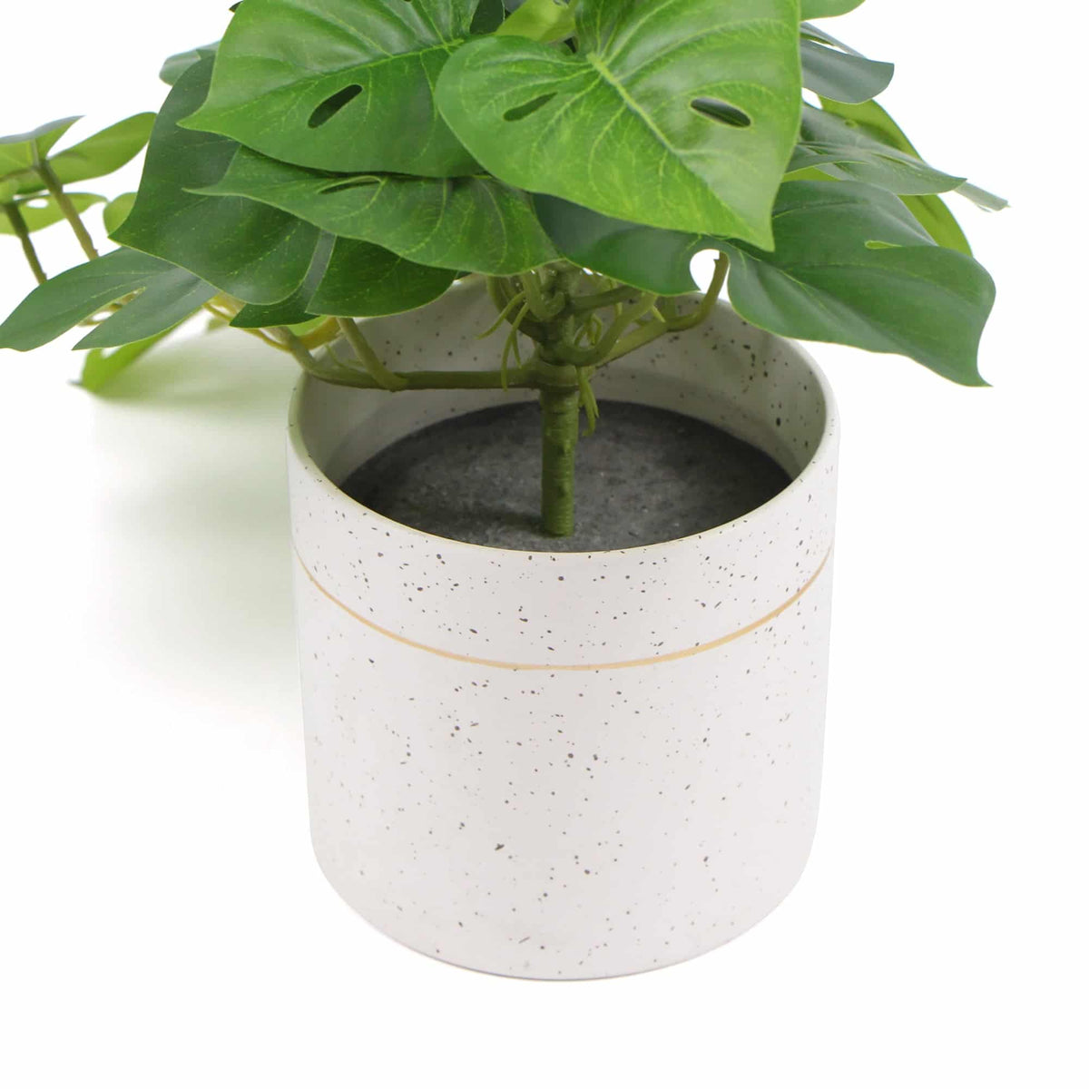 Decorative Ceramic Bowl Potted Artificial Monstera Plant 30cm