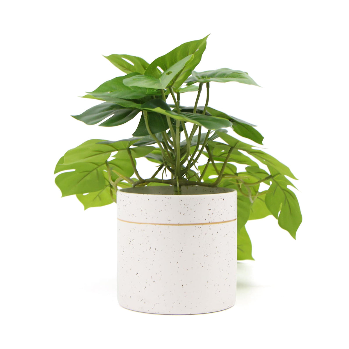 Decorative Ceramic Bowl Potted Artificial Monstera Plant 30cm