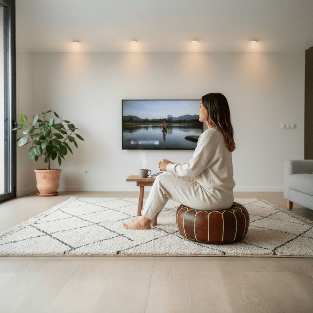 Leather Poufs Lamarocana