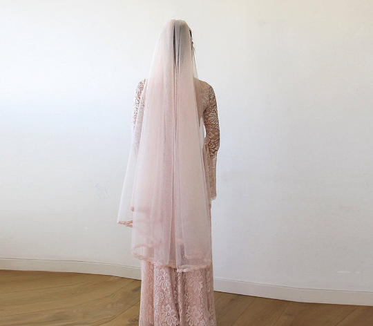 Light Blue Wedding Veil  #4015