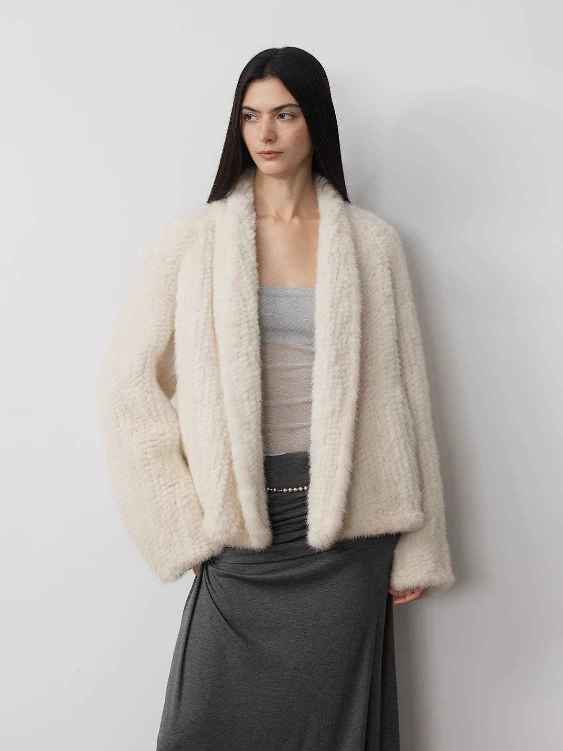 Dream Traveler Mink Vintage Light Luxury Texture Three-Dimensional Silhouette Knitted Mink Coat