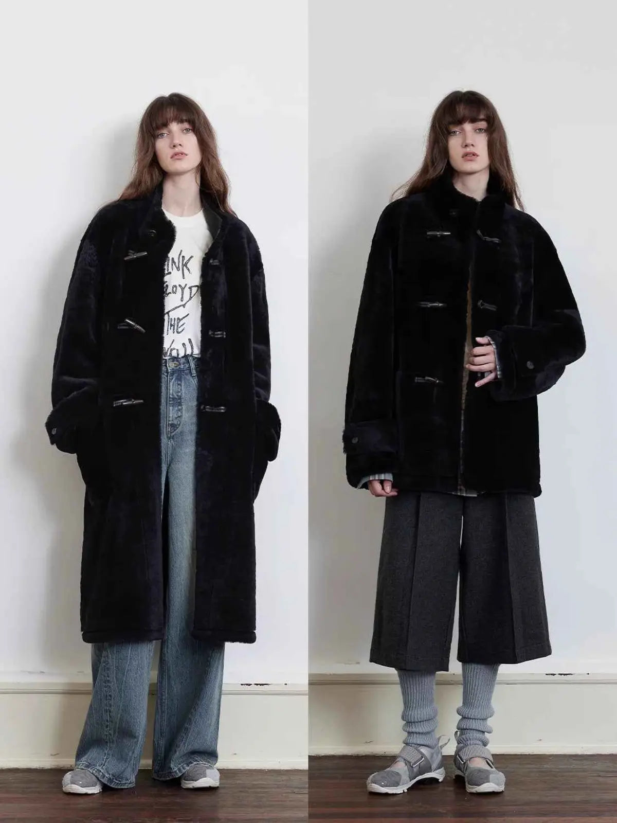 Fireladyfur Women's Long Sheepskin Jacket With Stand Collar“Dreamer”