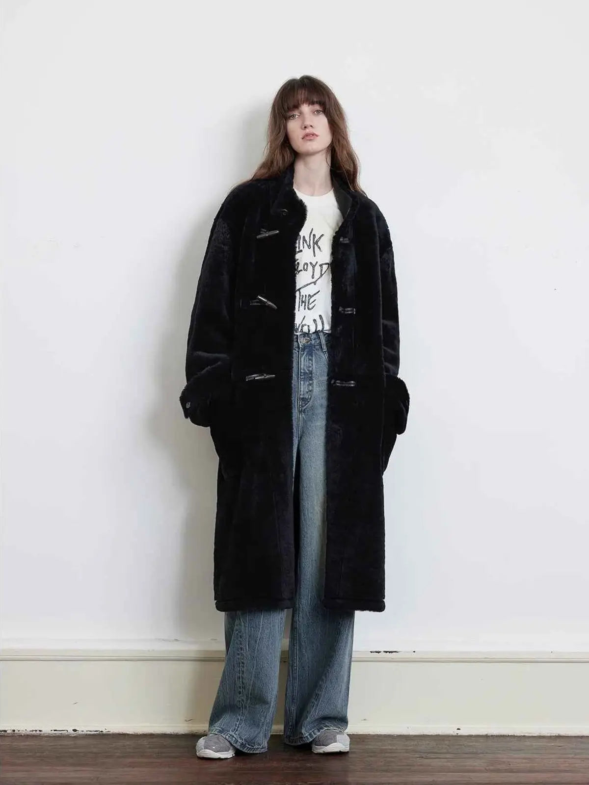 Fireladyfur Women's Long Sheepskin Jacket With Stand Collar“Dreamer”