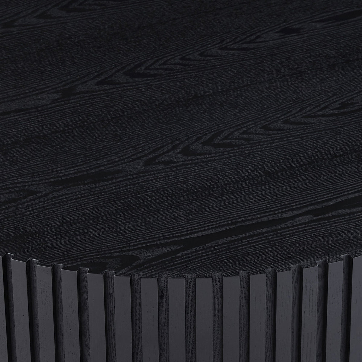 BLACK MDF Coffee Table 39.37inch Modern Handcraft Drum Coffee Table Round Wood Coffee Table for Living Room, Apartment