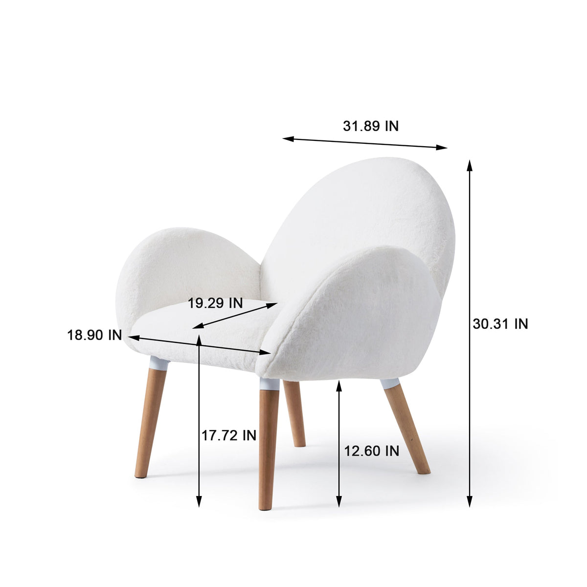 Pure Solid Wood Beech Frame Imitation Lamb Fabric Sofa Chair, Suitable for Living Room and Hotel