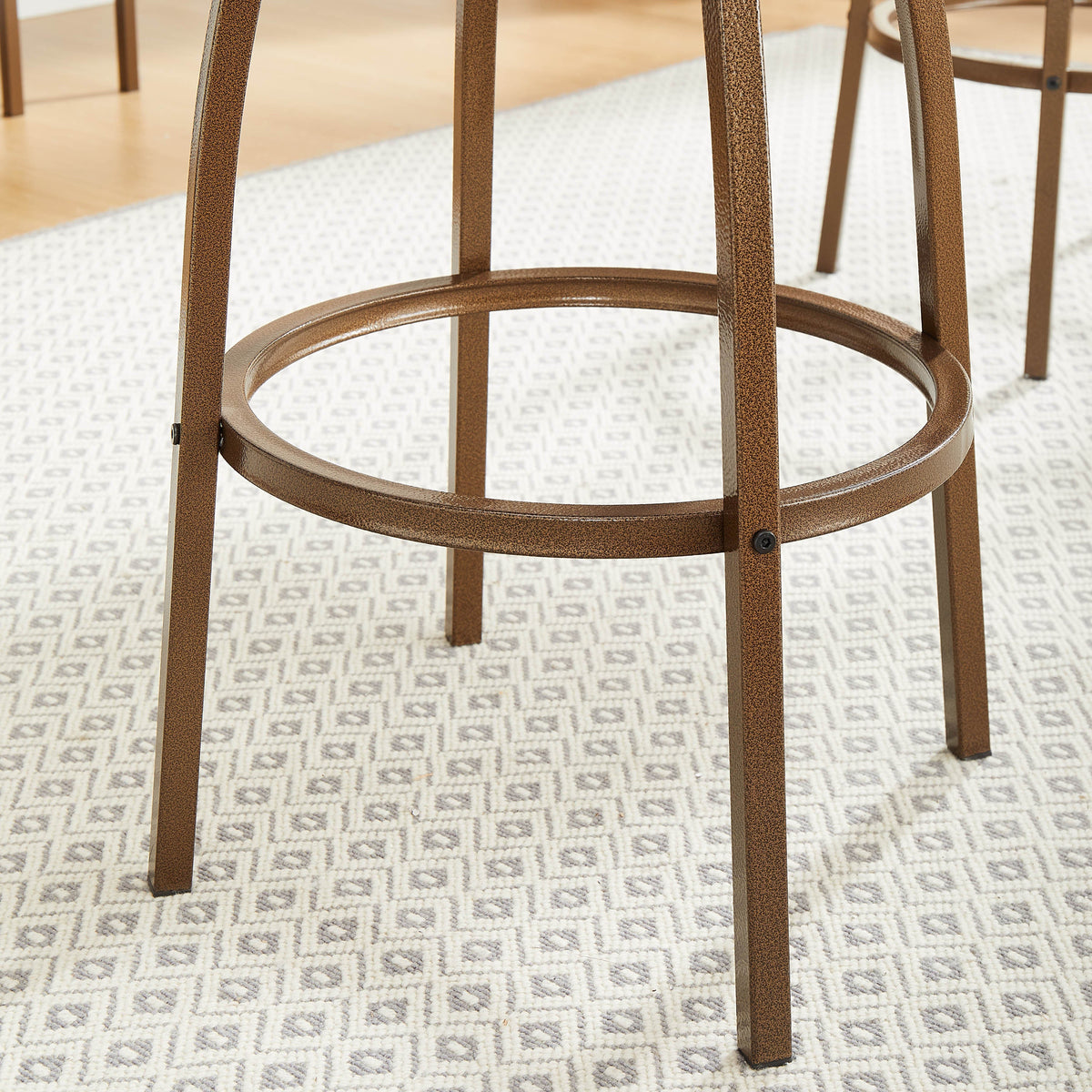 2 Piece Bar Stools, Bar Chairs, Brown Bar Stools,Country Style Industrial,Easy to Assemble, With Footrest for Indoor Bar