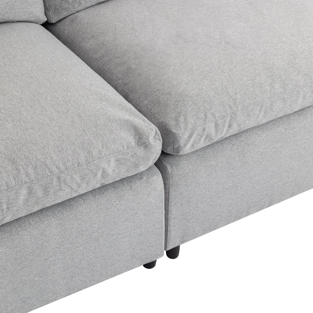 Down Filled Upholstery Convertible Sectional Sofa, L Shaped Couch With Reversible Chaise