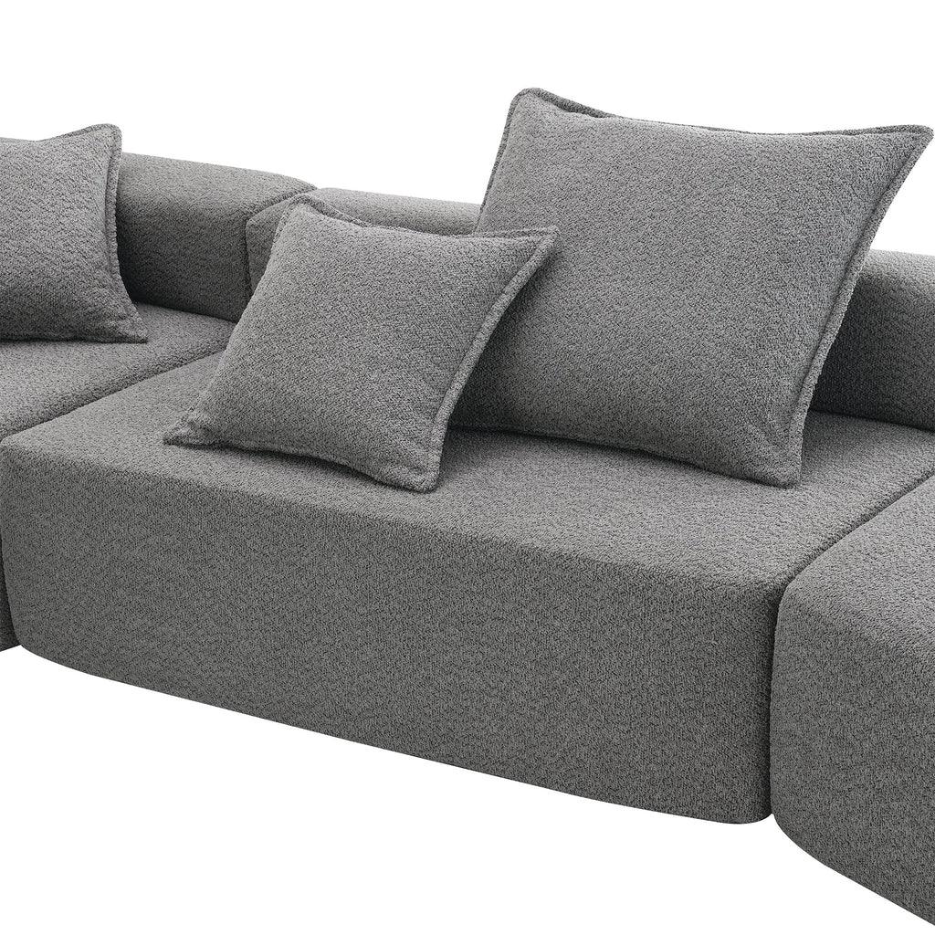 Oversized Modular L Shaped Sectional Sofa,Luxury Boucle Floor Couch Set,Convertible Sleeper Couch,Spacious Foam-Filled S